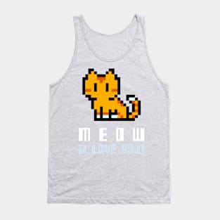 Meow (I love you) Cute Cat Tank Top